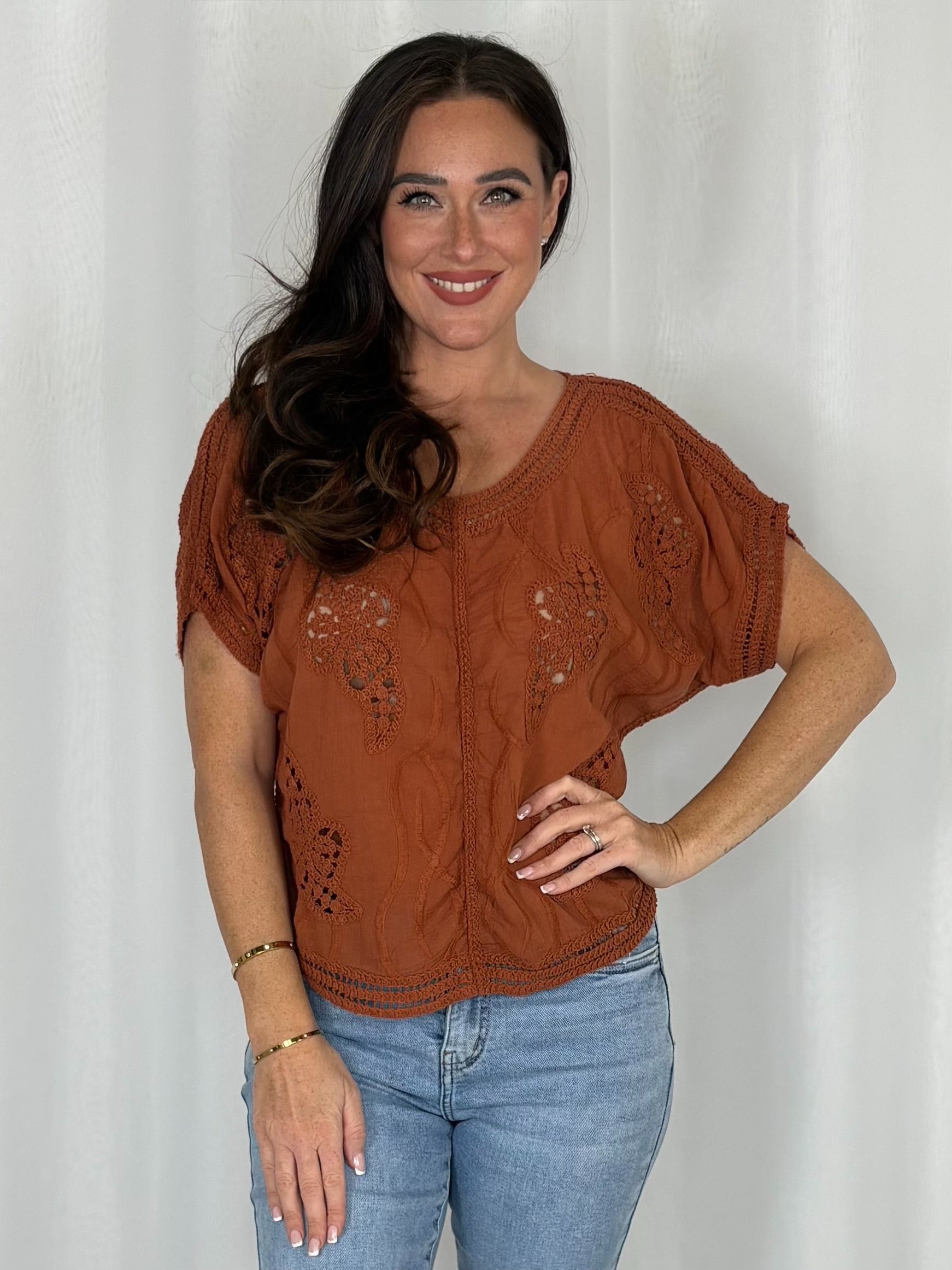 Crochet Round Neck Top (8 Colours)