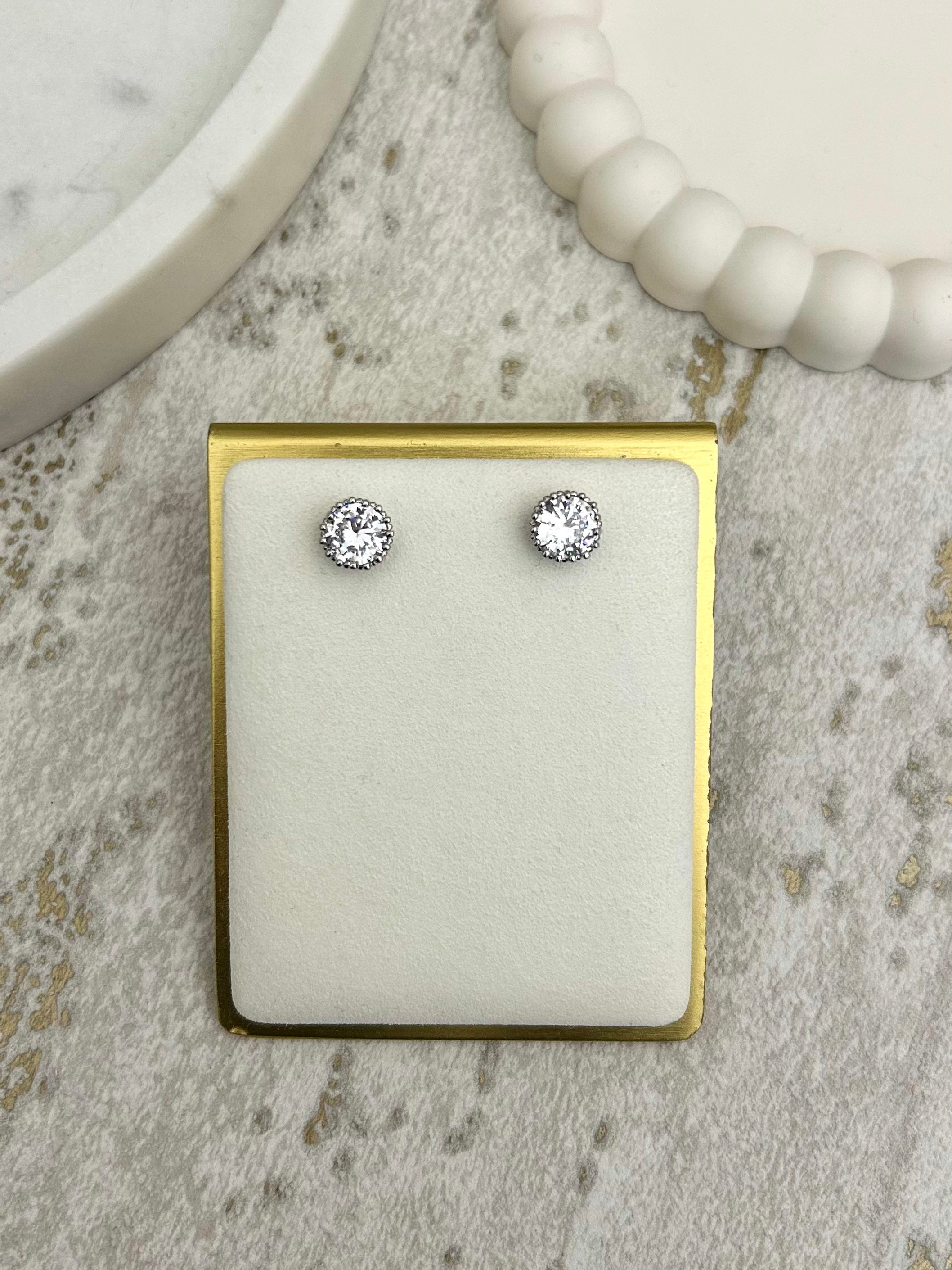 Diamante Large Stone Studs (2 Colours)