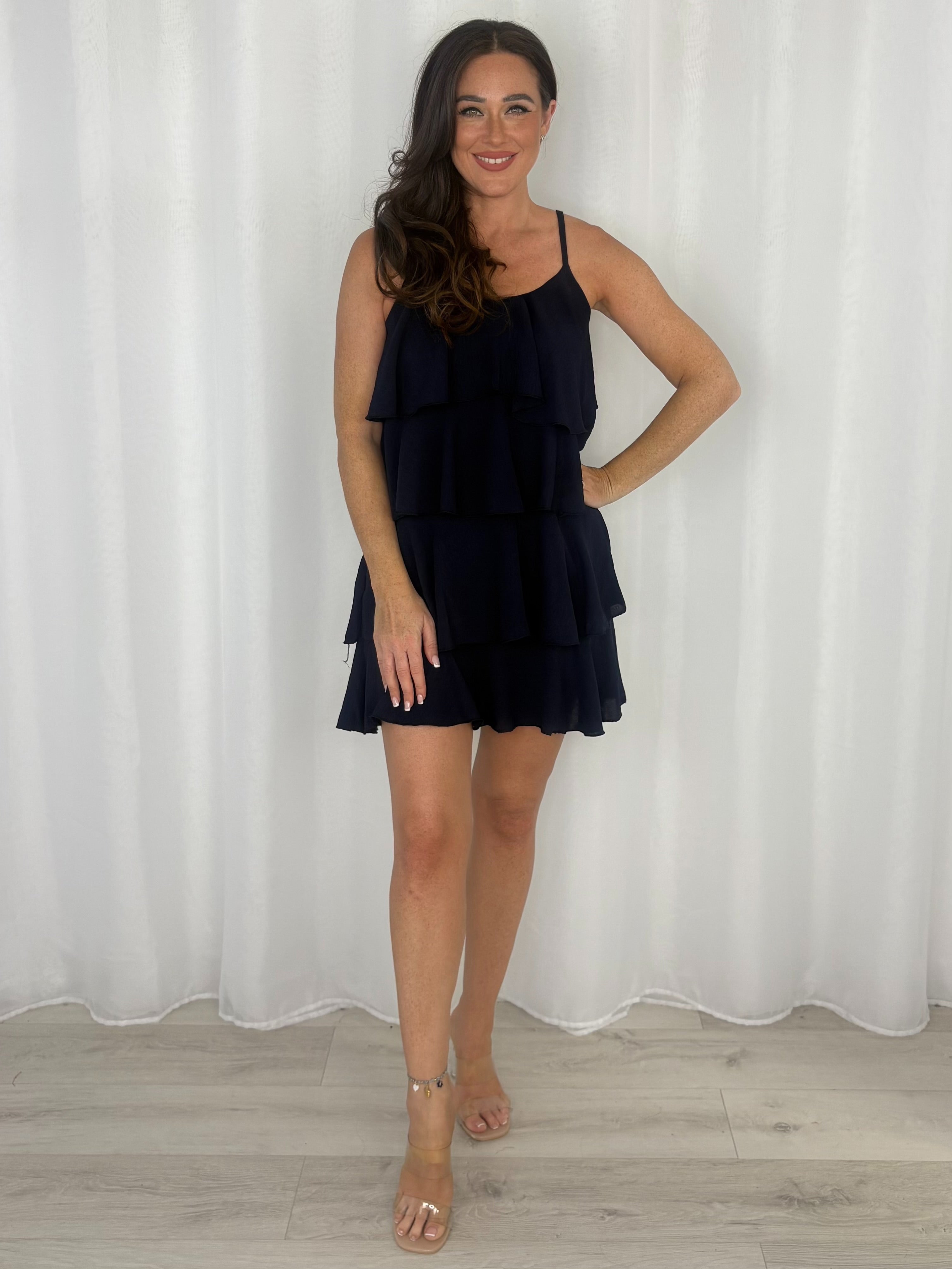 Layered Frill Strappy Midi Dress (9 Colours)