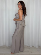 One Shoulder Layered Top And Trouser Co-Ord (3 Colours)