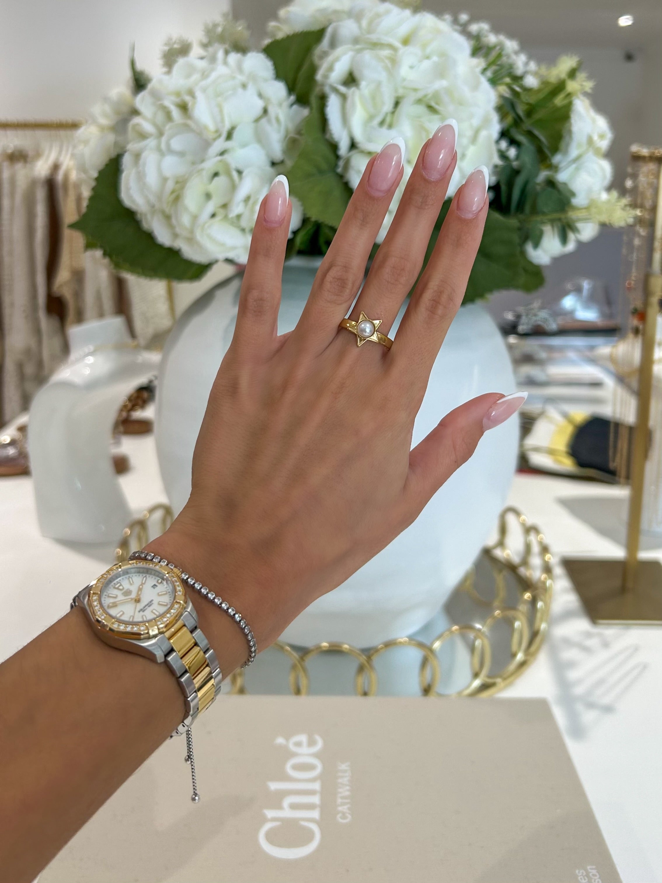 Gold Pearl Ring (19 Styles)