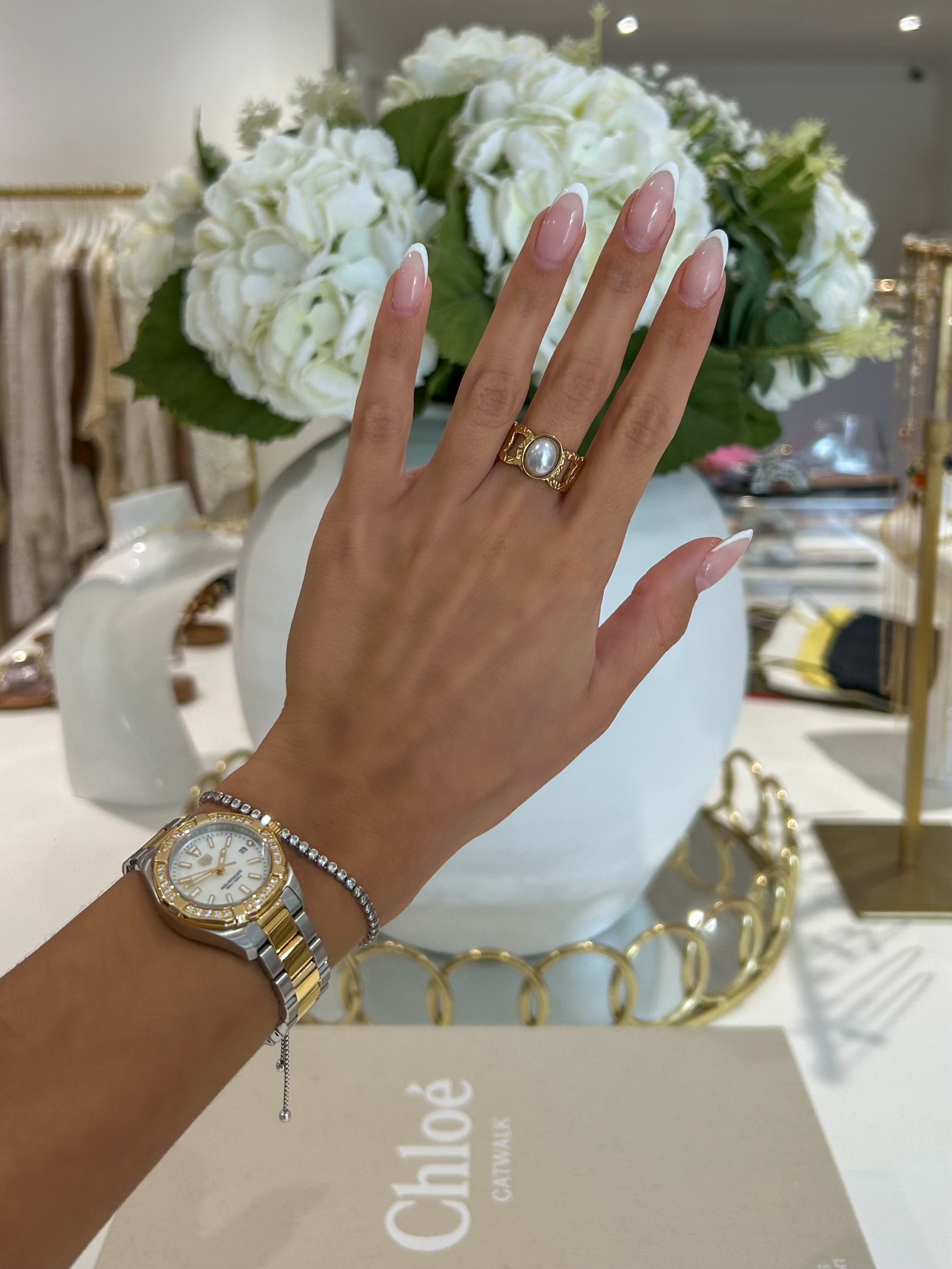 Gold Pearl Ring (19 Styles)