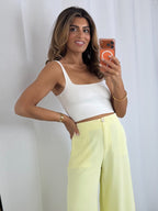 Gold Hammered Button Straight Leg Trouser (6 Colours)