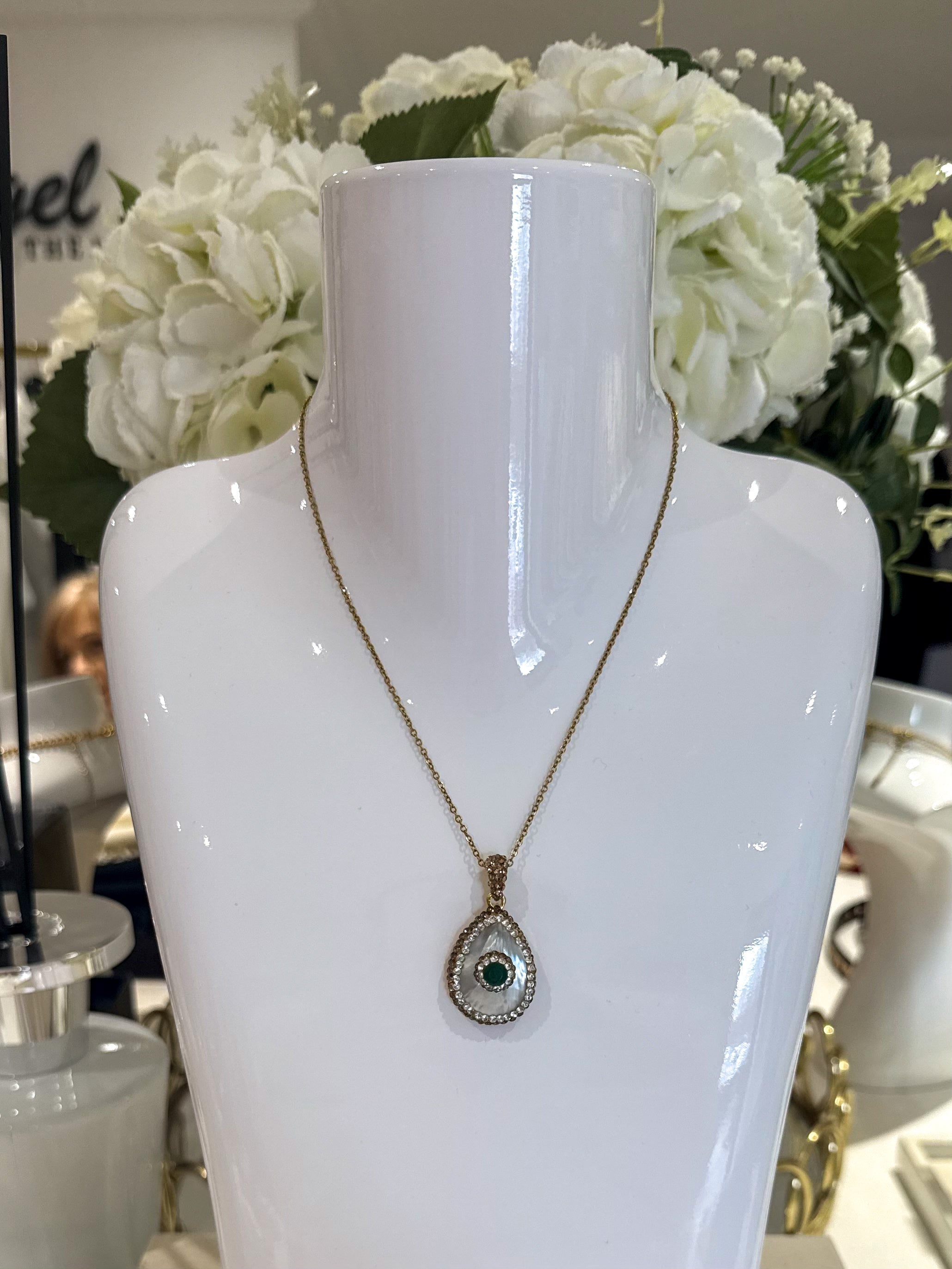 Crystal Pendant Necklace (6 Colours)