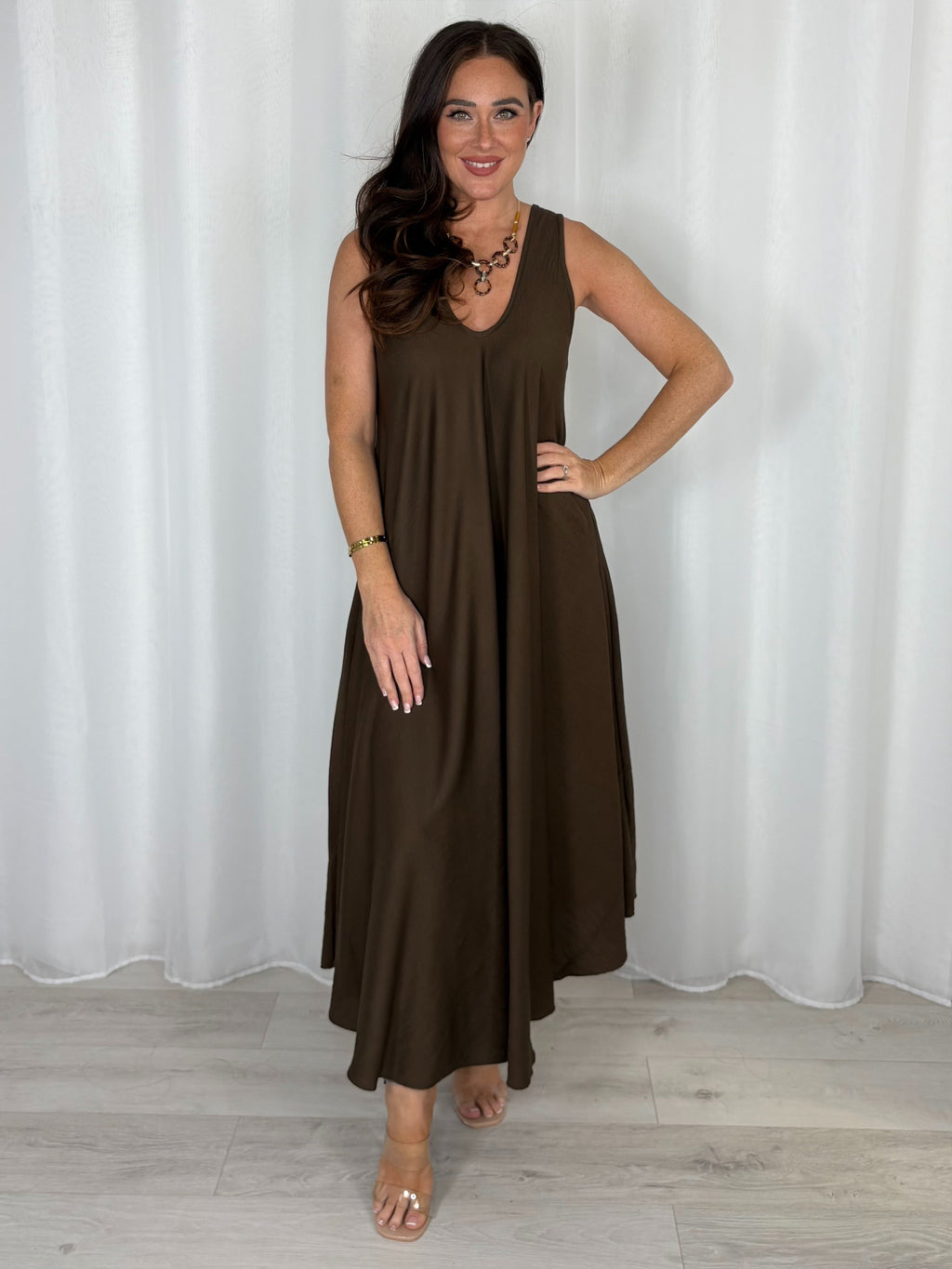 Maxi Dress With Necklace (4 Colours)