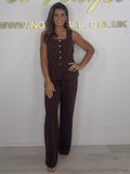 Button Up Tailored Straight Leg Trousers (2 Colours)