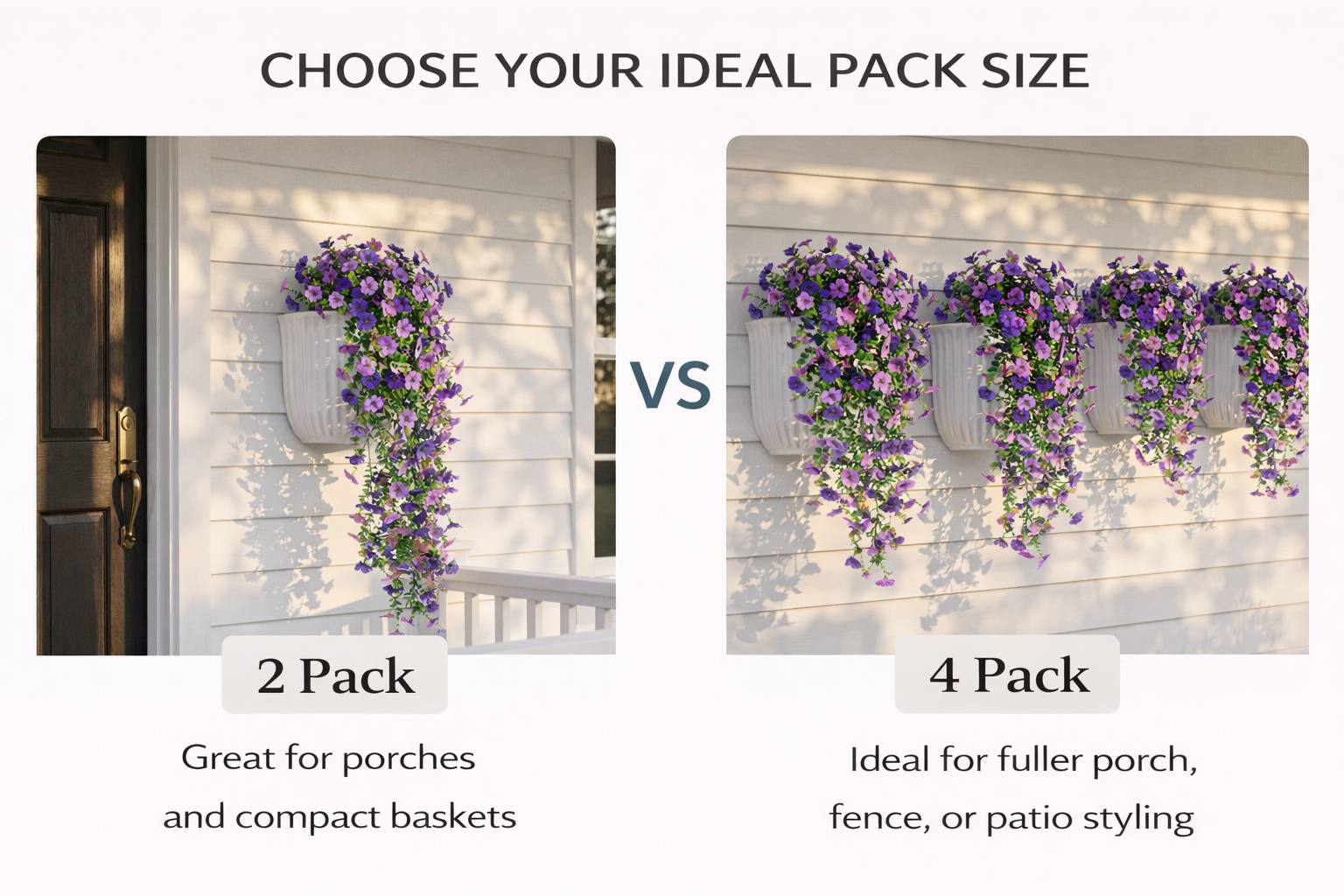 Artificial Hanging Flowers for Outdoor Planters, UV Resistant Faux Hanging Flowers for Porch, Balcony, Hanging Basket, Easter Spring Outdoor Decor,