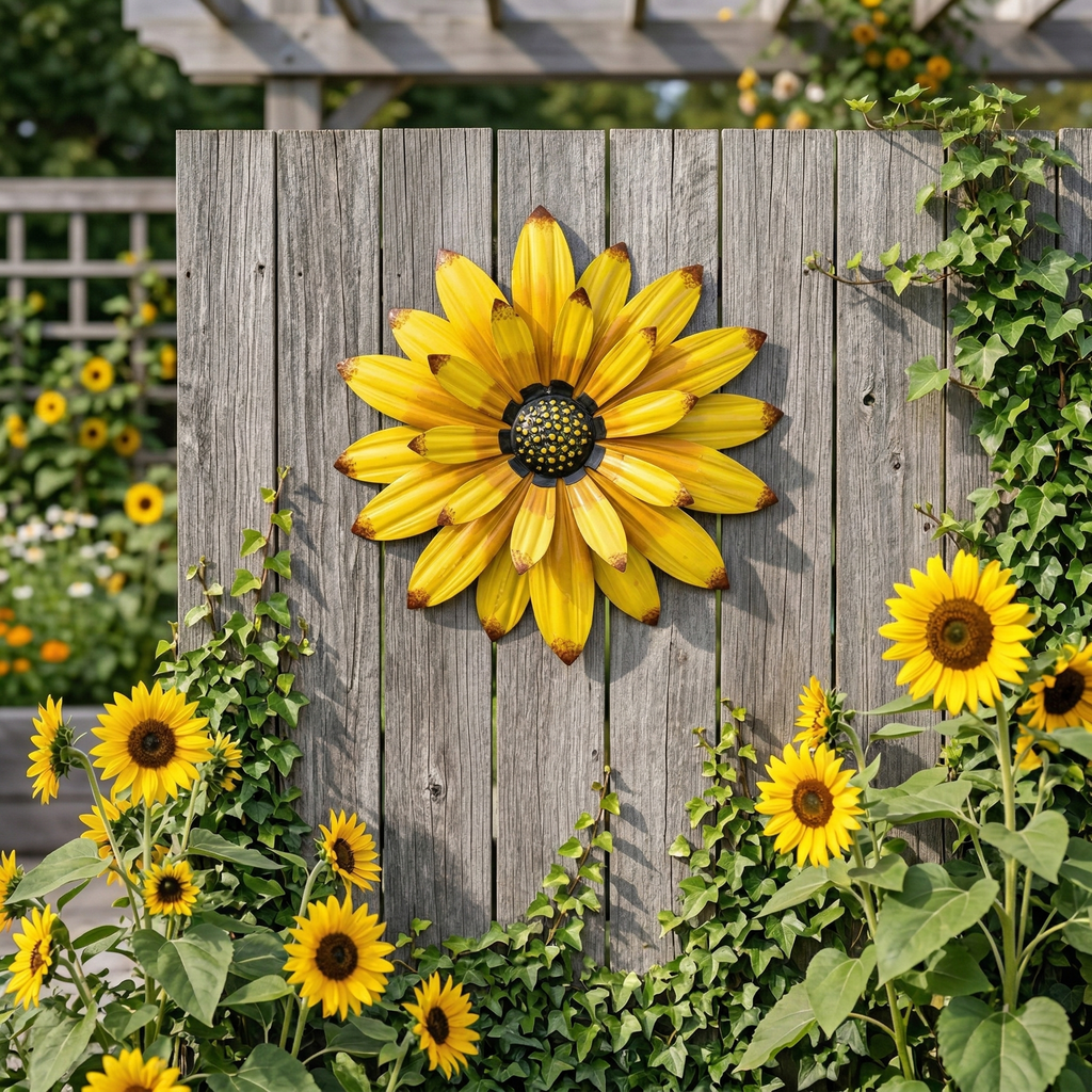Sunflower Metal Wall Décor for Porch, Patio & Home