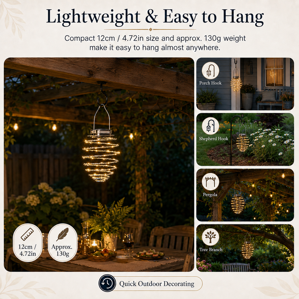 Solar Spiral Hanging Light