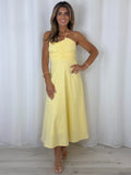 Ruched Tie Neck Smocked Back Midi Dress (2 Colours)