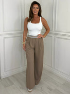 SLOANE - Elasticated Waist Trousers (Taupe)