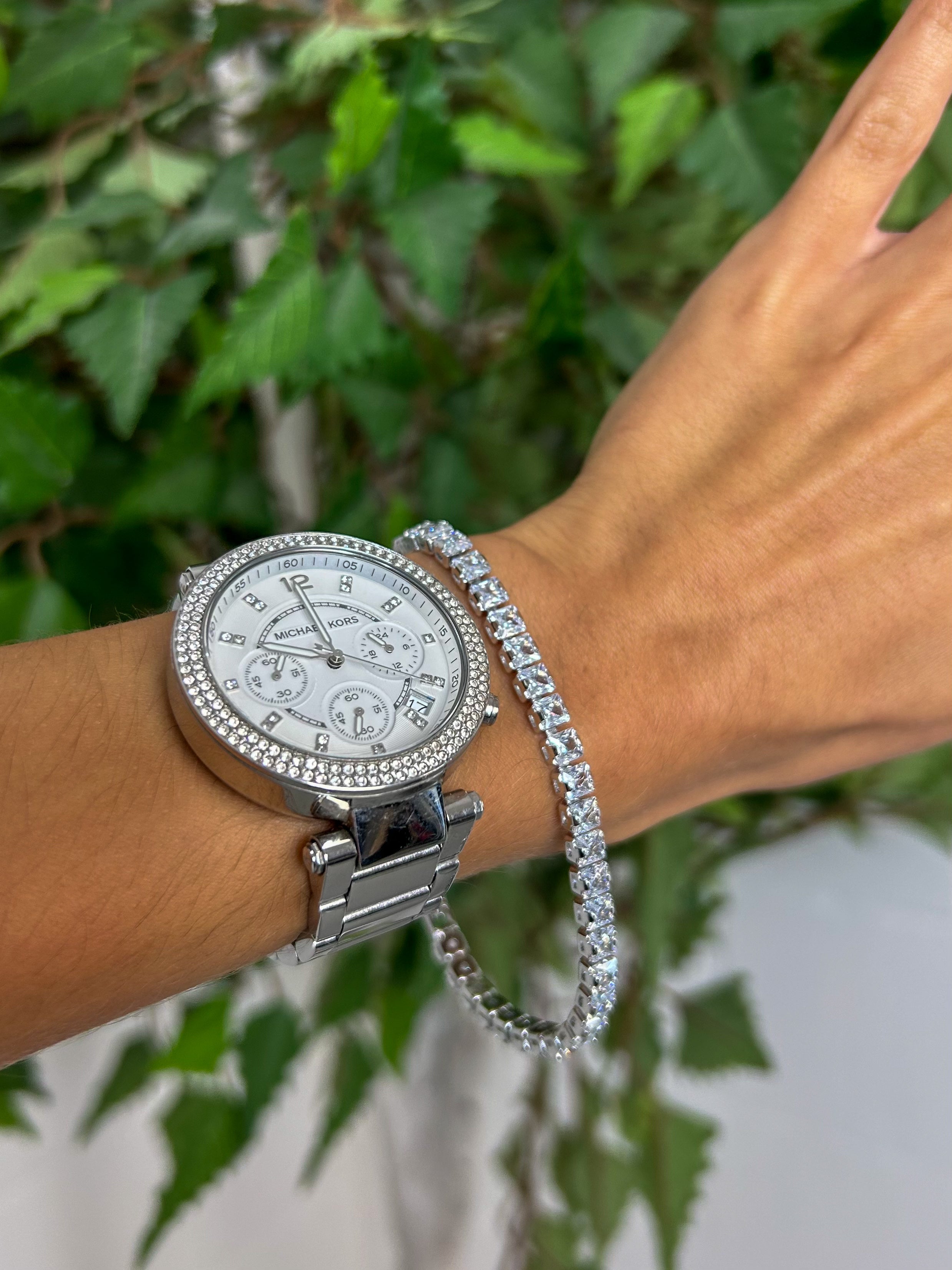 Silver Square Tennis Bracelet
