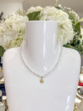 Pearl Beaded Sunflower Necklace