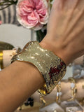 Chunky Gold Textured Wavy Bracelet