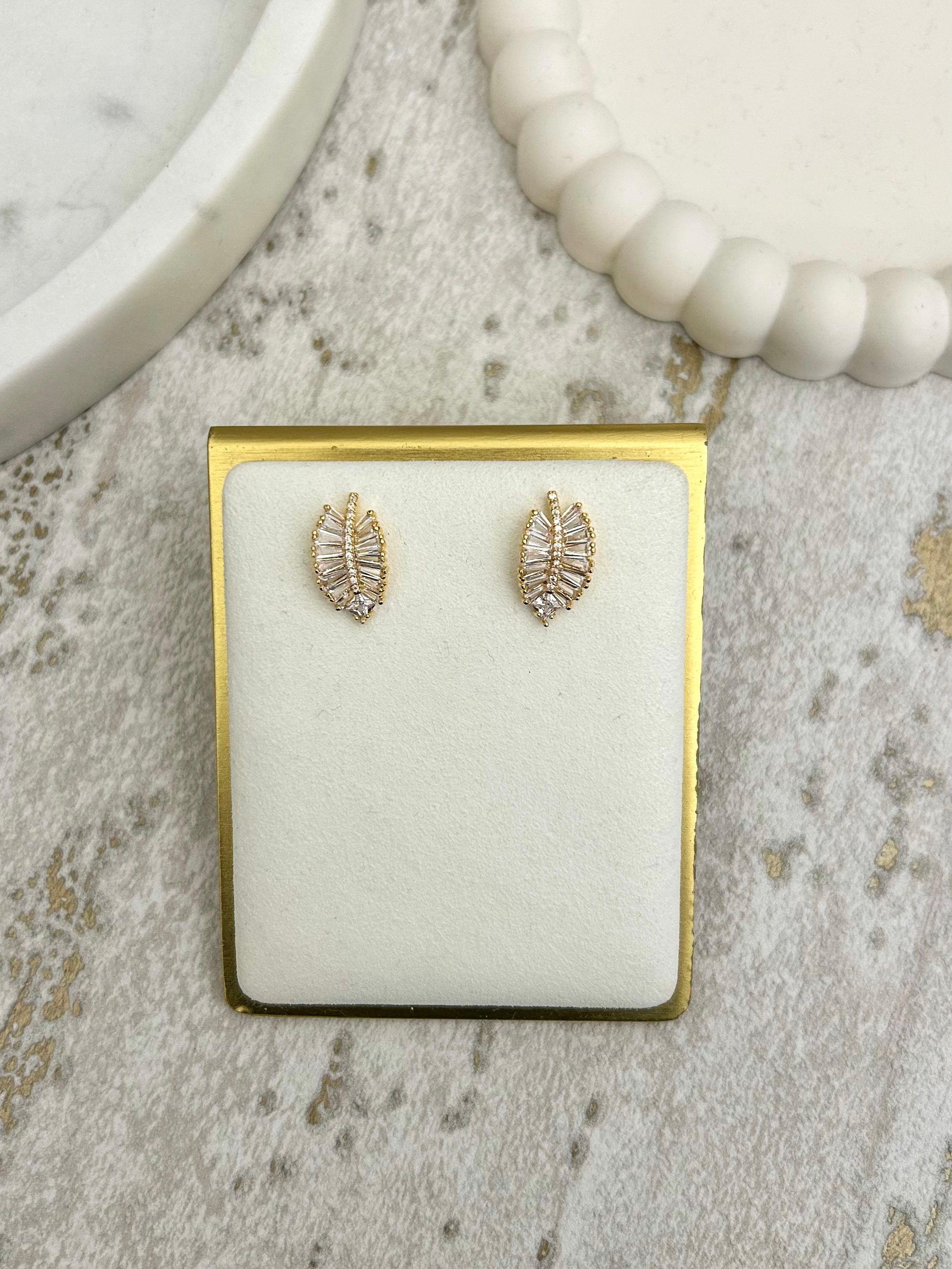 Leaf Diamond Earrings (2 Colours)