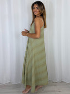 V-Neck Strap Gold Fleck Maxi Dress (5 Colours)