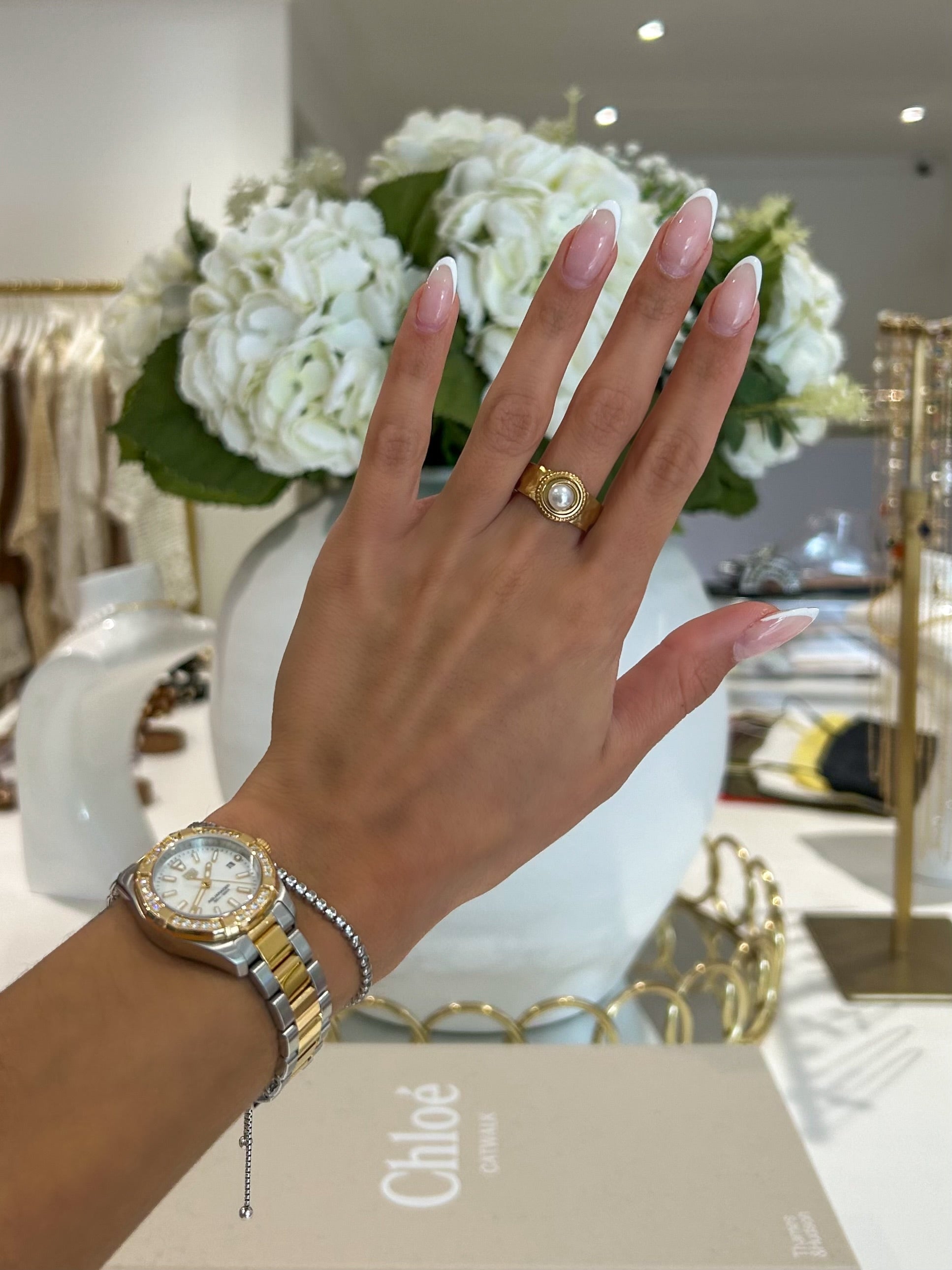 Gold Pearl Ring (19 Styles)