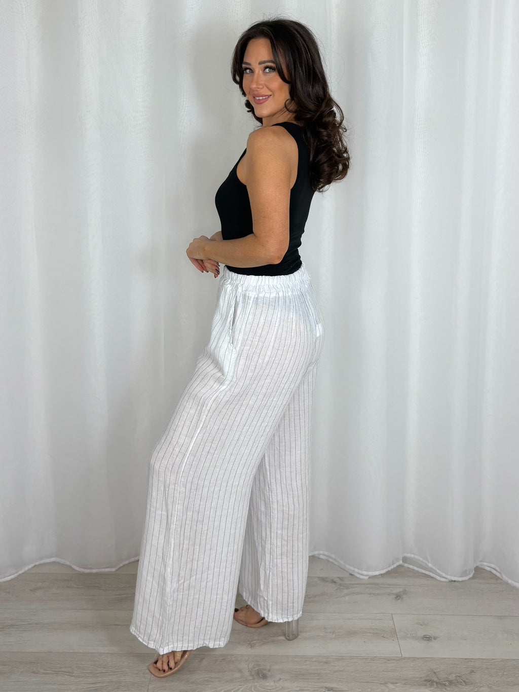 Linen Pinstripe Trousers (7 Colours)