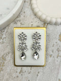 Silver Diamante Triple Drop Earrings