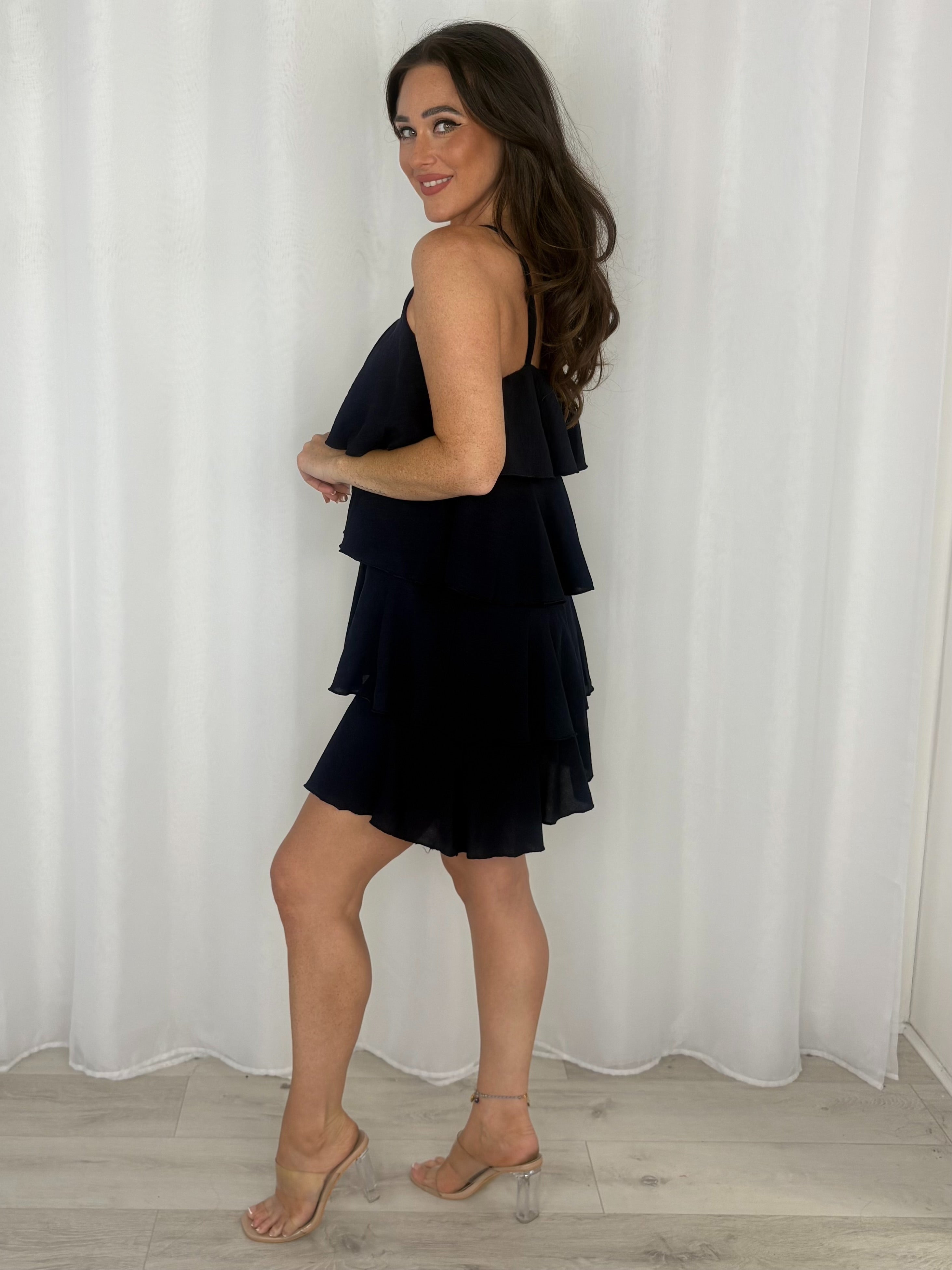 Layered Frill Strappy Midi Dress (9 Colours)