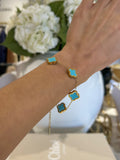 Turquoise 5 Leaf Clover Multi Bracelet