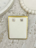Square Diamante Studded Earrings (2 Colours)