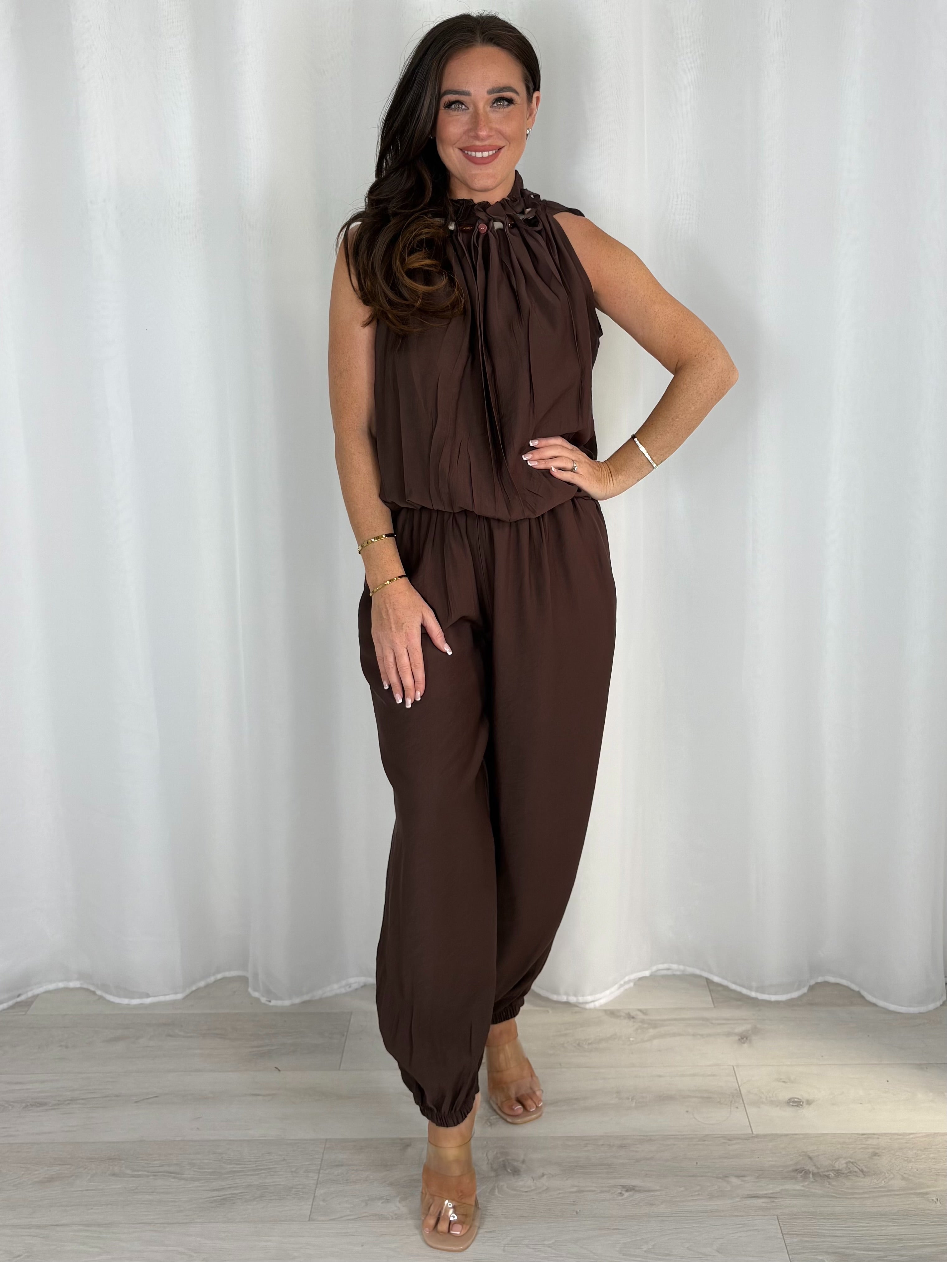 Harem Trouser And Balloon Top With Stone Detail Co-Ord (4 Colours)