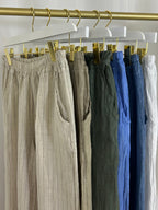 Linen Pinstripe Trousers (7 Colours)