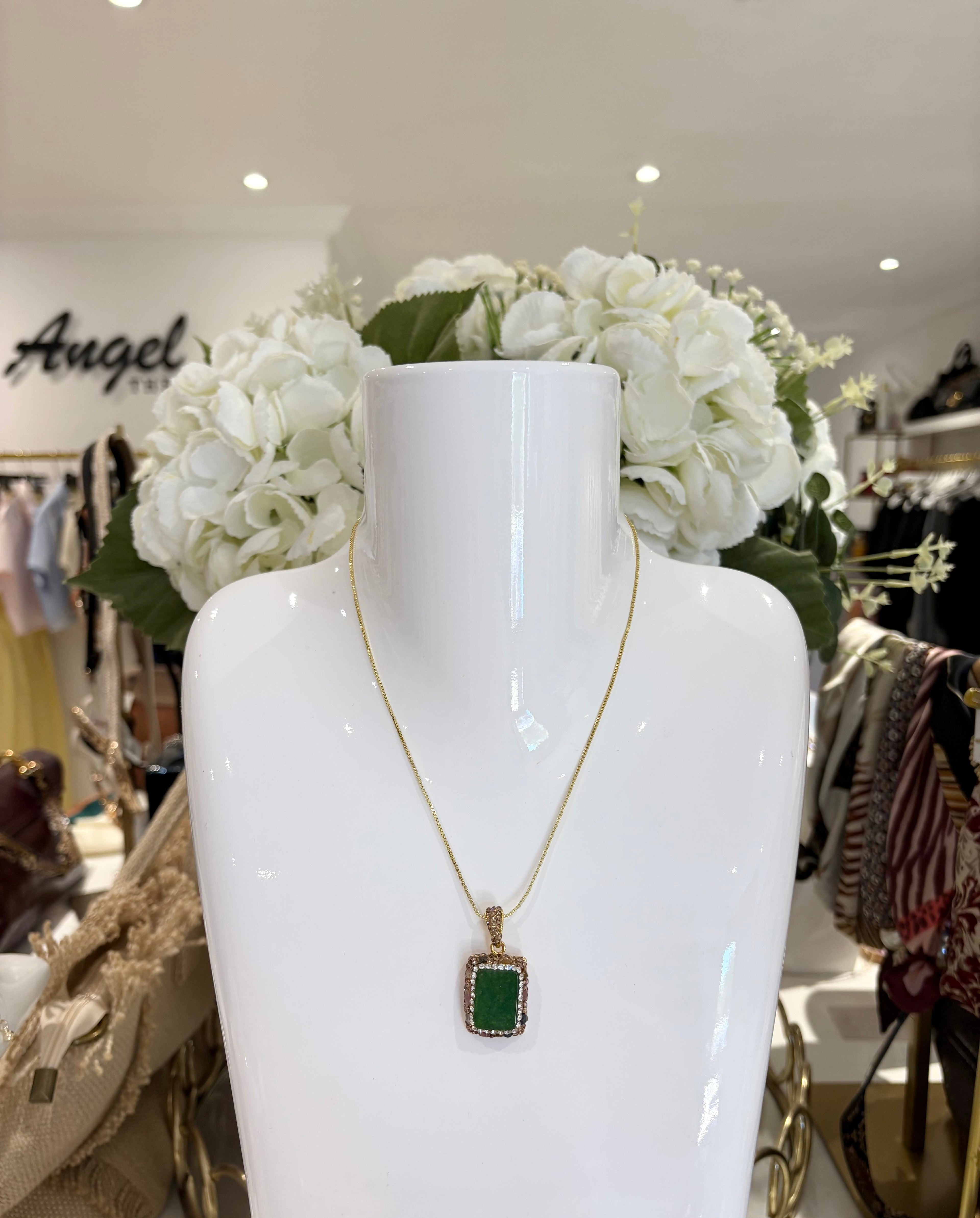 Crystal Pendant Necklace (6 Colours)