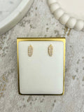 Gold/Diamonté Leaf Earrings