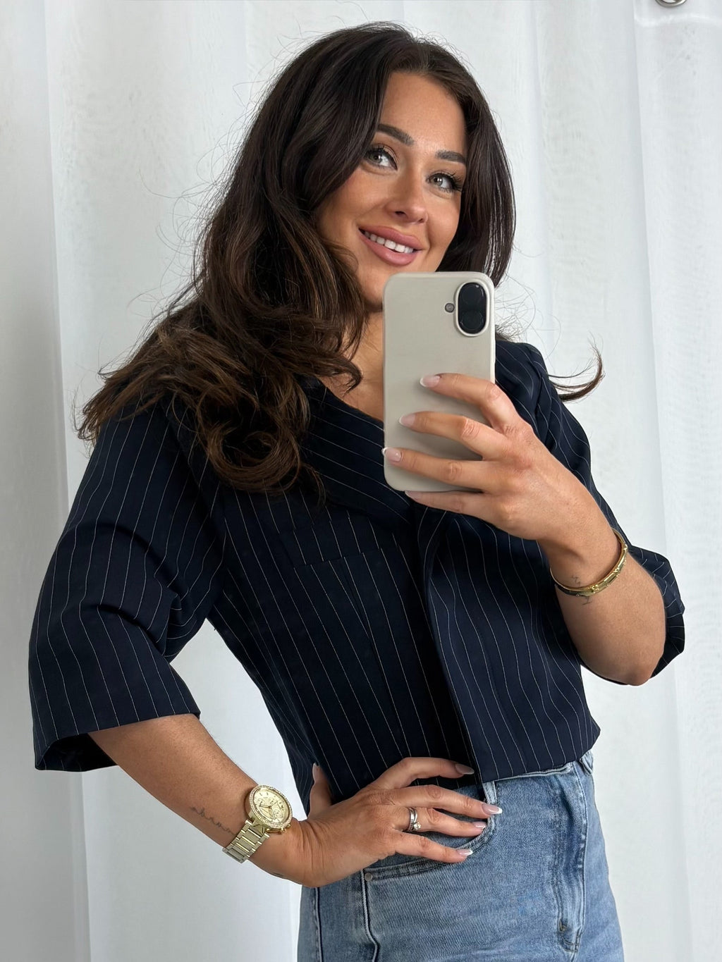Pinstripe Cropped Blazer (2 Colours)
