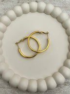 Slim Diamante Studded Hoop Earrings (2 Colours)