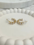 Gold Hoop Heart Diamante Earrings