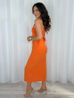 Crochet Midi Dress With Lace Up Back (3 Colours)
