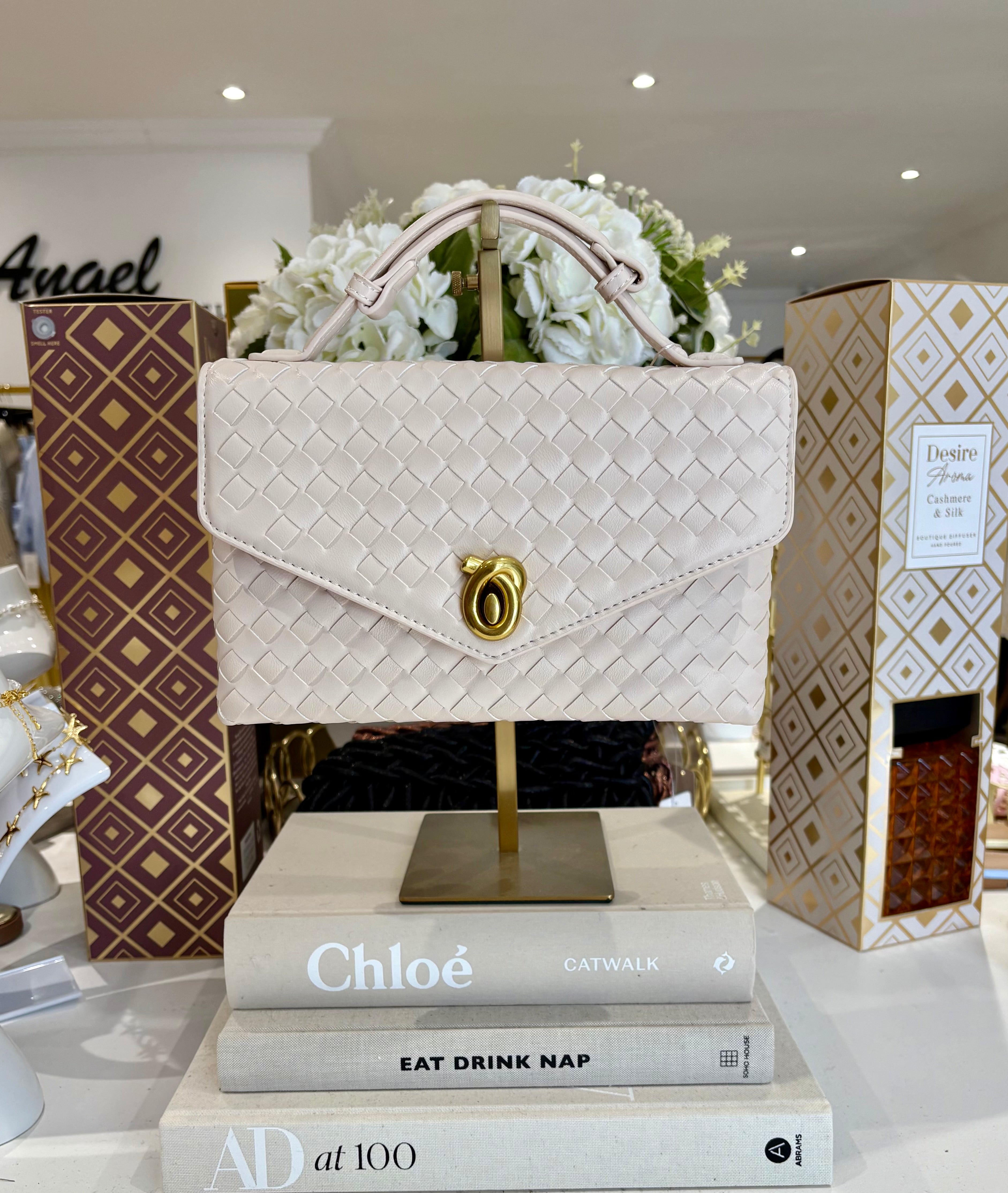Woven Square Interlock Gold Buckle Bag (5 Colours)