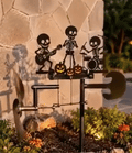 ☠🎃Autumn Skeleton Metal Drummer Kinetic Wind Spinner