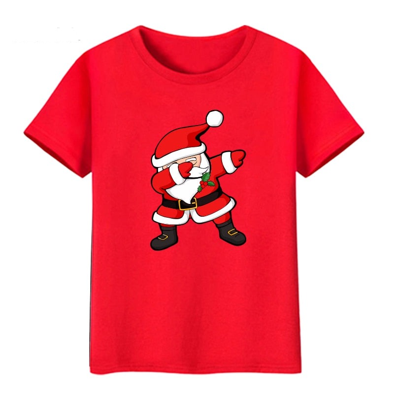 Matching Family Christmas Shirts Dabbing Santa