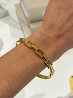 Gold Square Chain Bangle