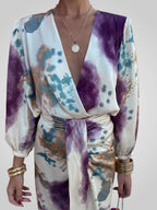 Bella | Women's Wrap Dress with Multicolored Pattern