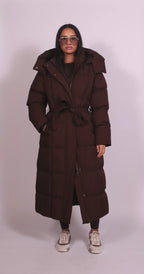 Belted Puffer Coat in a Long Silhouette