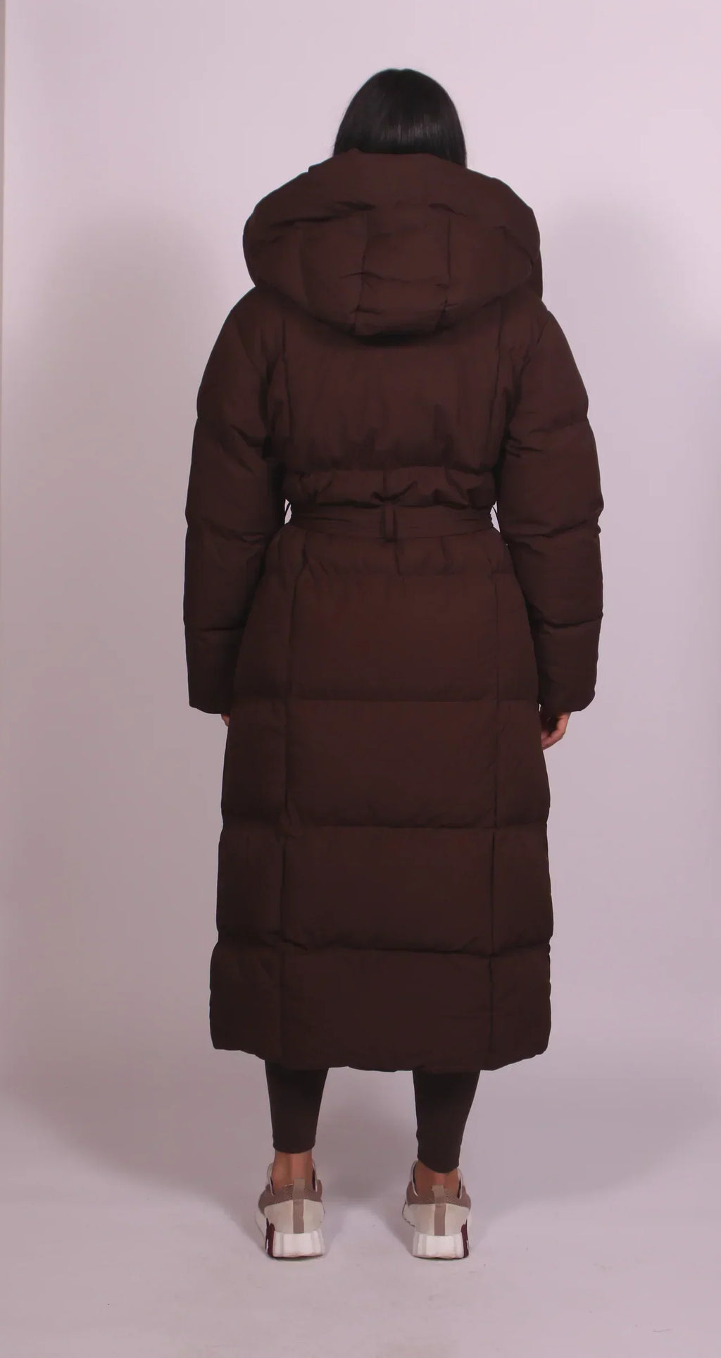 Belted Puffer Coat in a Long Silhouette