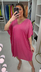 Natalie Polka Dot Loose Fit Magic Midi Dress