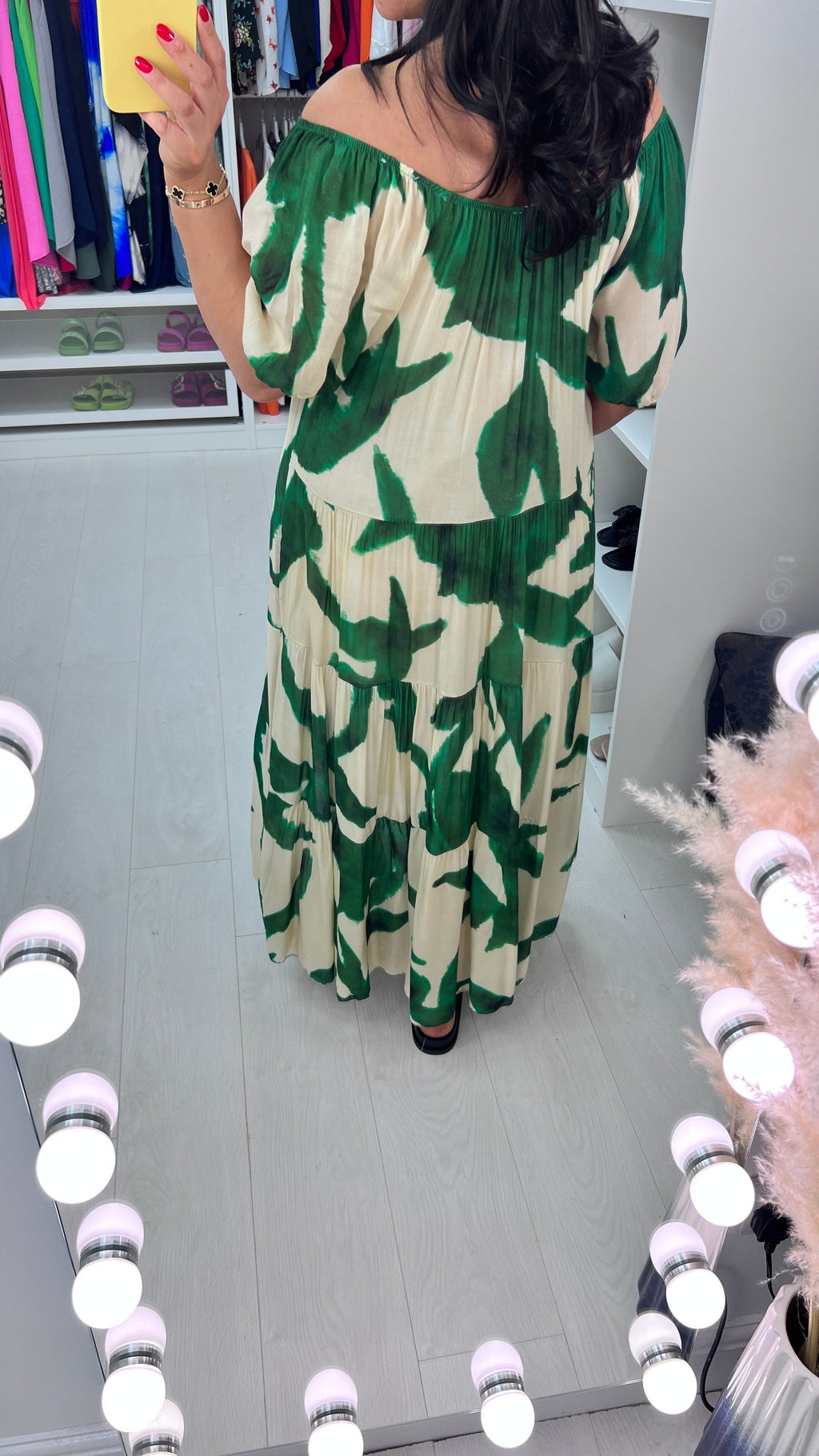 Wizard Shadow Print Smock Maxi Dress