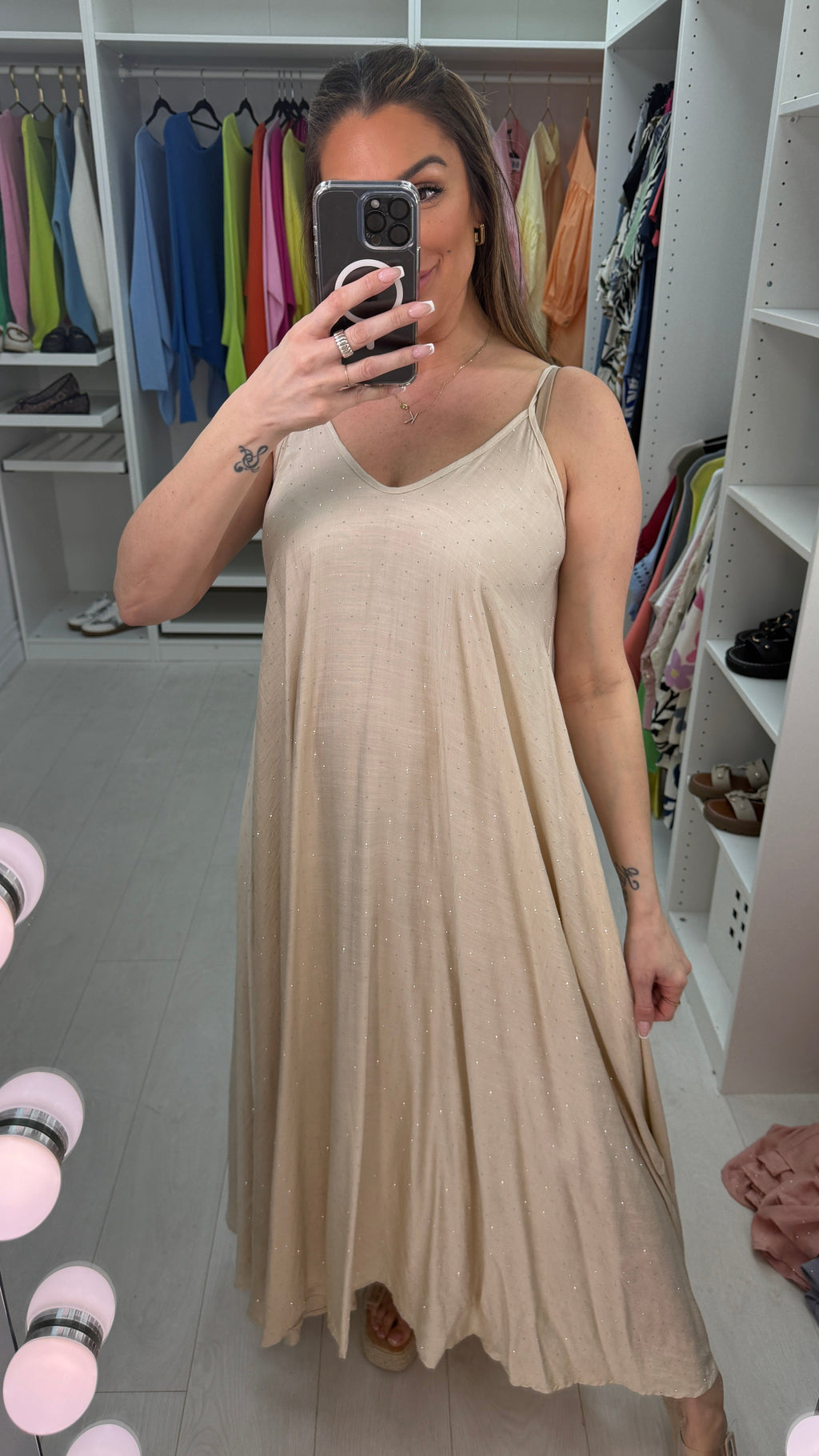 Linda Diamante Loose Fit Maxi Dress