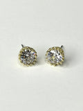 Diamante Gem Stone Set In Gold Stud Earrings 1068