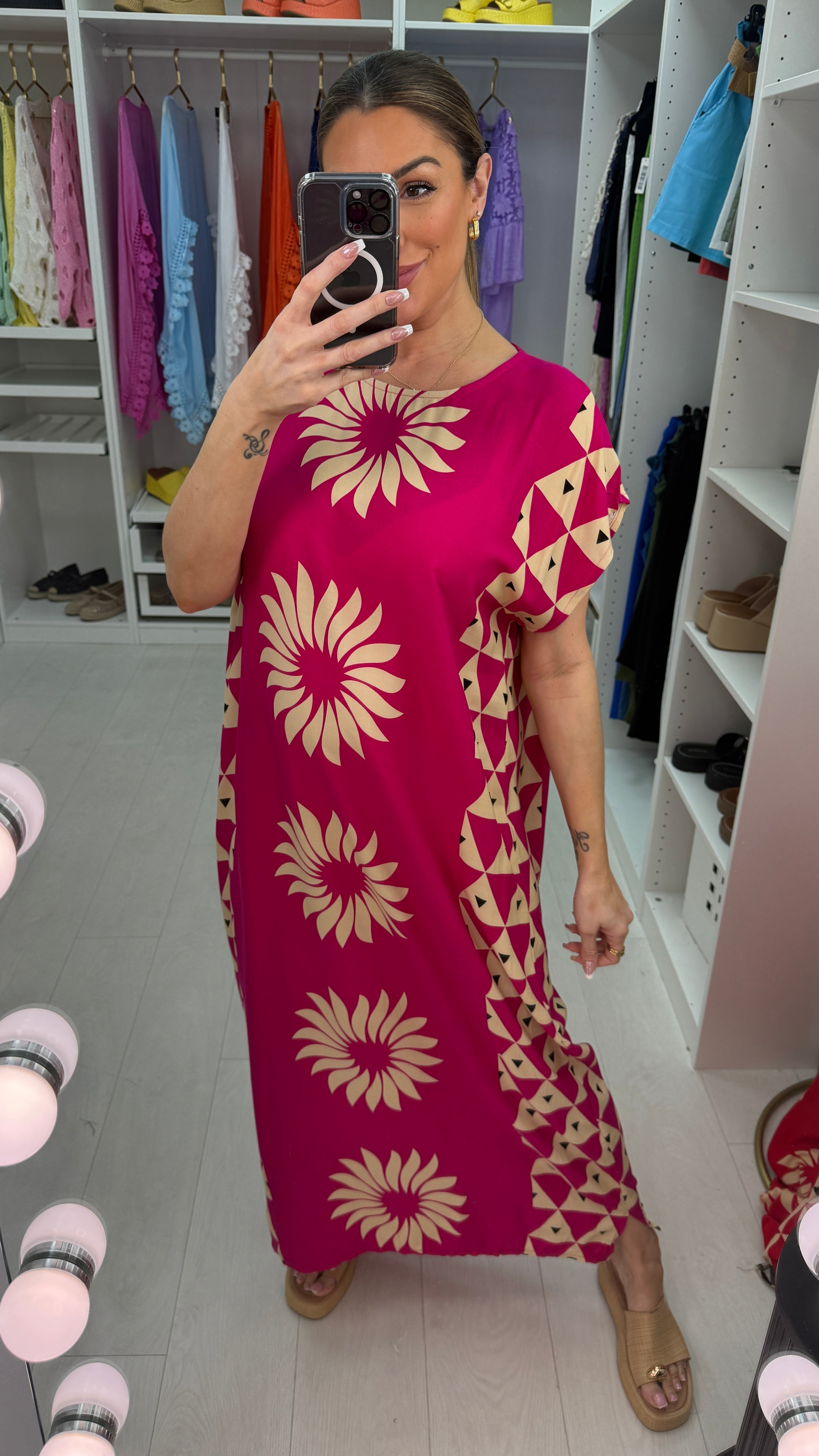 Tova Abstract Print Loose Fit Maxi Dress