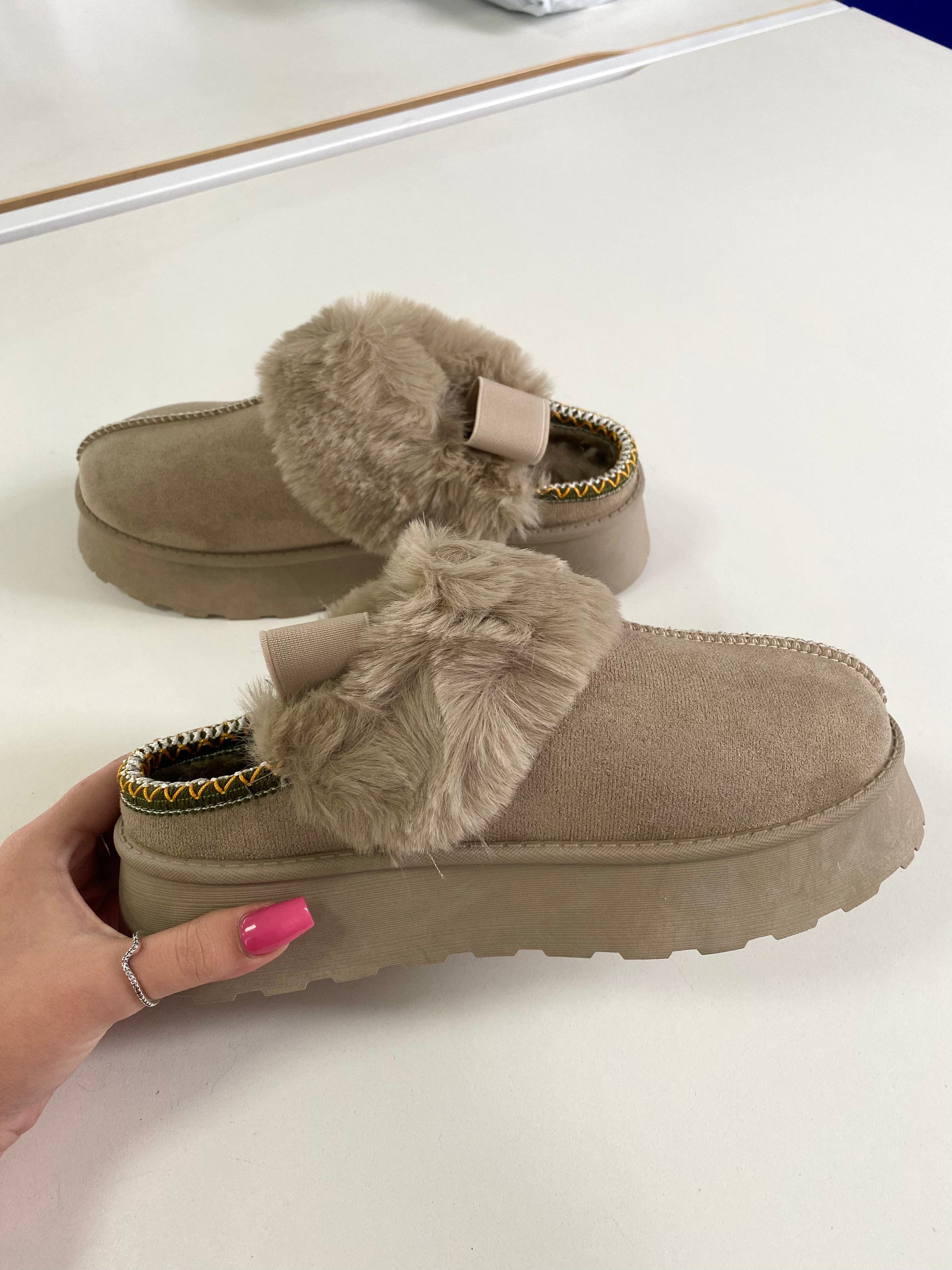 Lacey Faux Fur Suede Clog