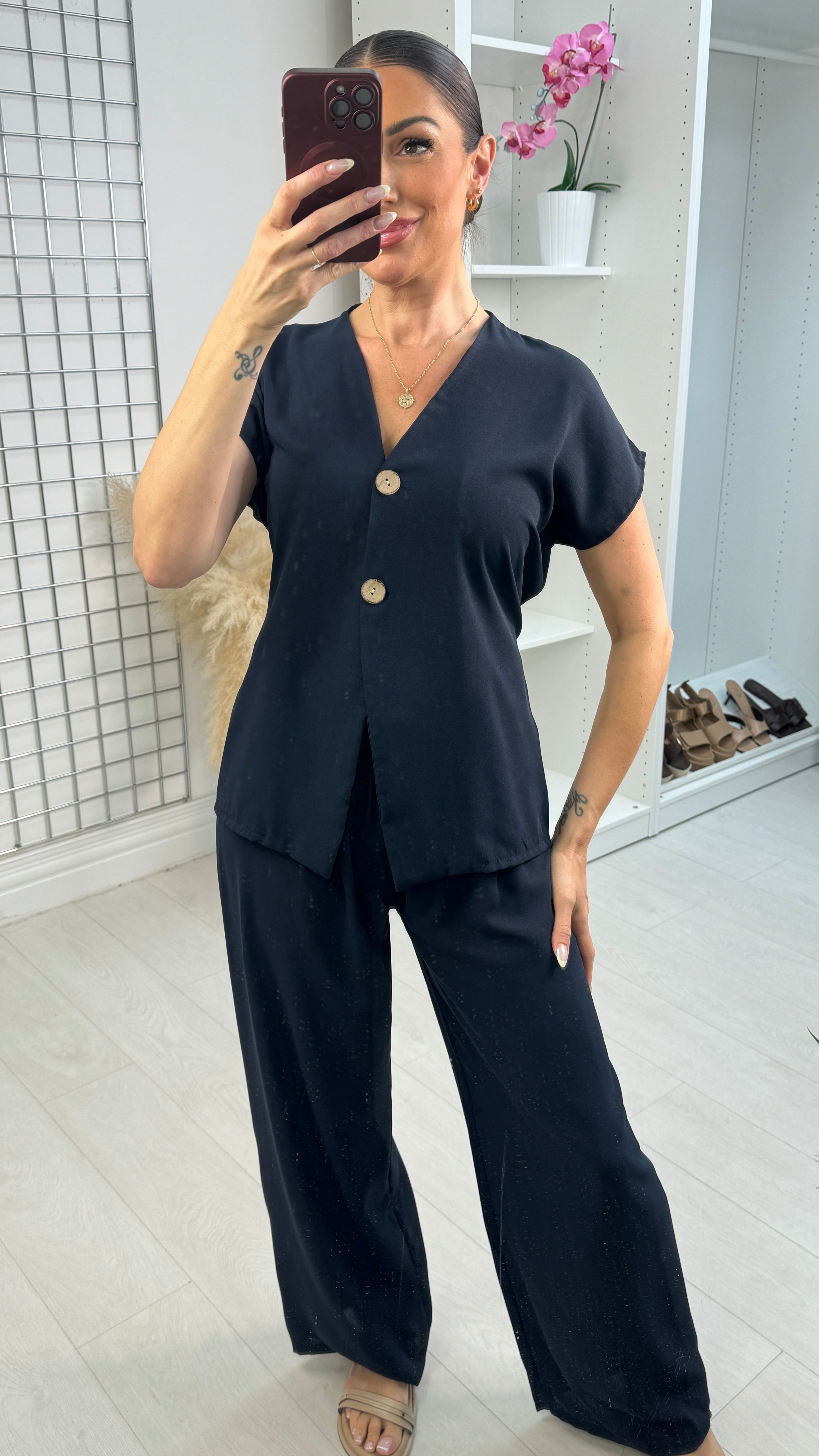 Brook Plain Button Front Co-Ord Set