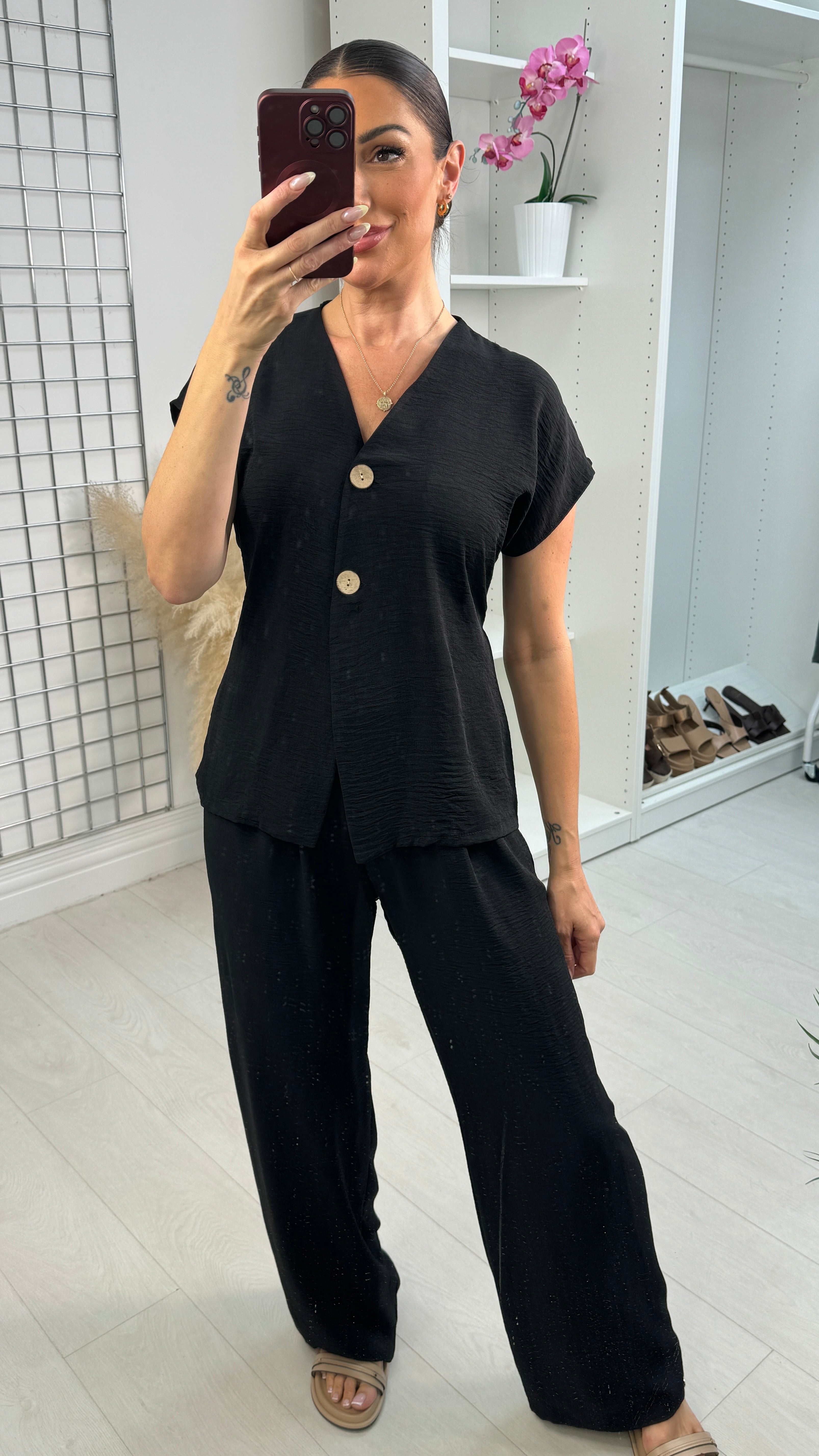 Brook Plain Button Front Co-Ord Set
