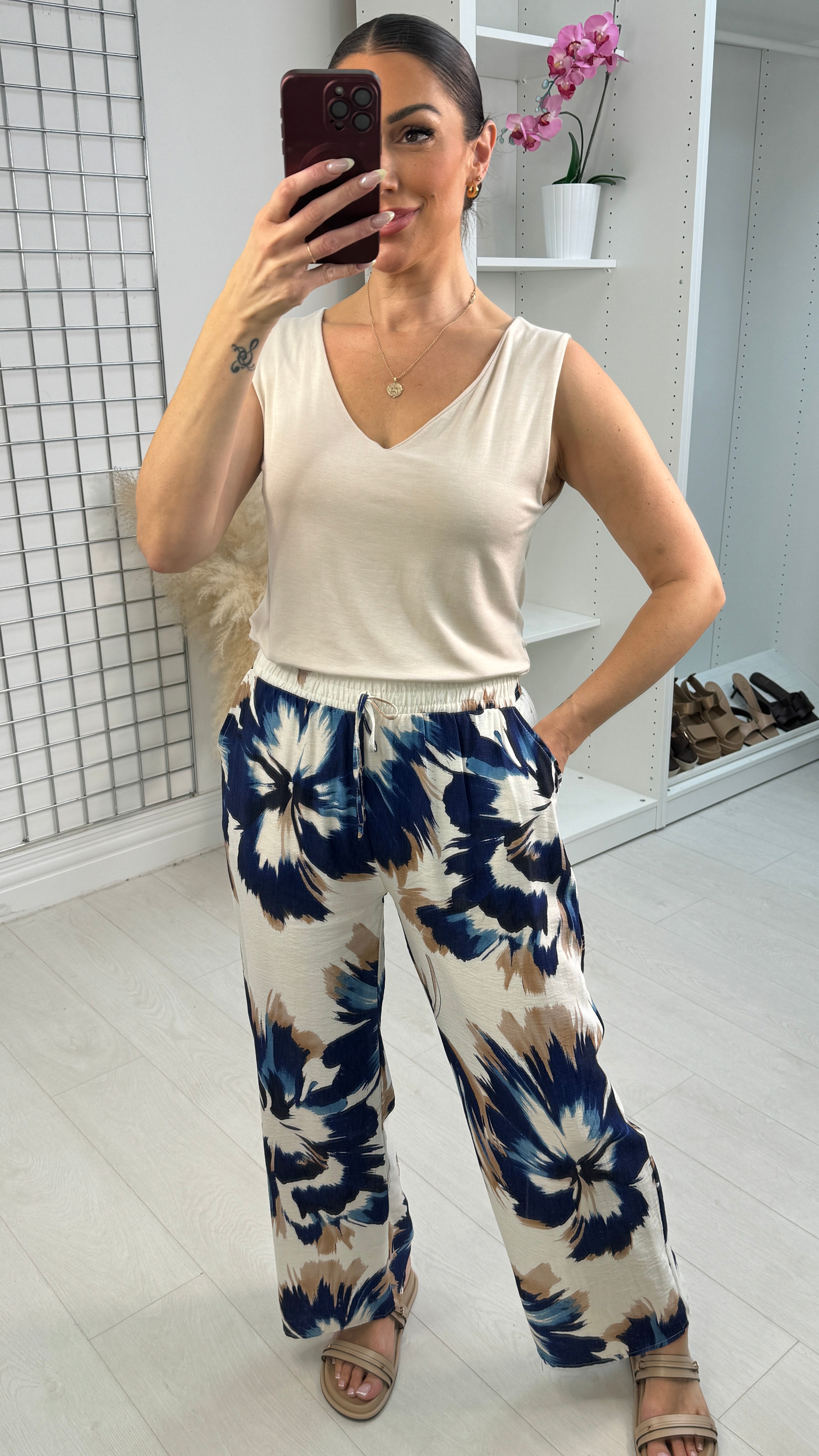 Umar Floral Wide Leg Trousers